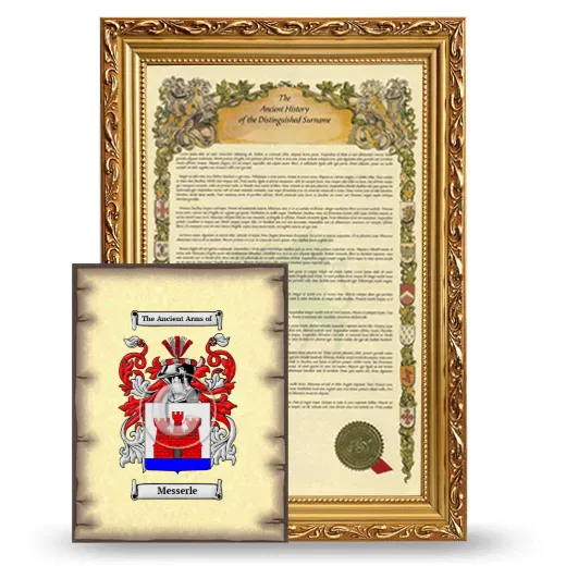 Messerle Framed History and Coat of Arms Print - Gold