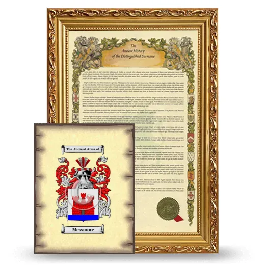 Messmore Framed History and Coat of Arms Print - Gold