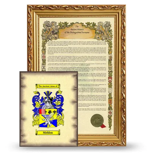 Micklon Framed History and Coat of Arms Print - Gold