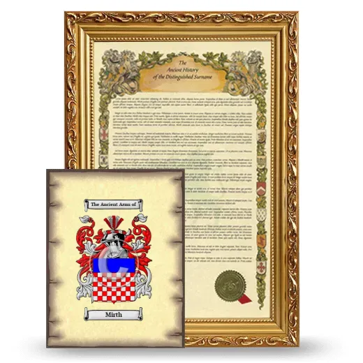 Mirth Framed History and Coat of Arms Print - Gold
