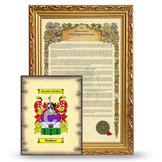 Monkuss Framed History and Coat of Arms Print - Gold
