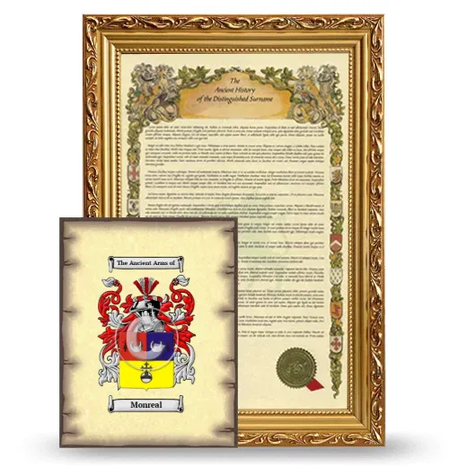 Monreal Framed History and Coat of Arms Print - Gold
