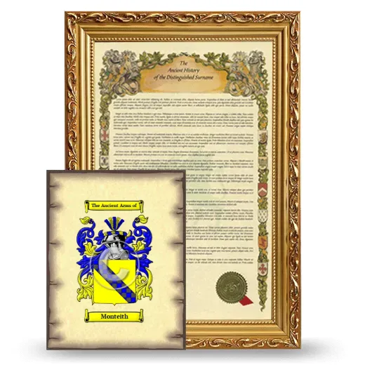 Monteith Framed History and Coat of Arms Print - Gold