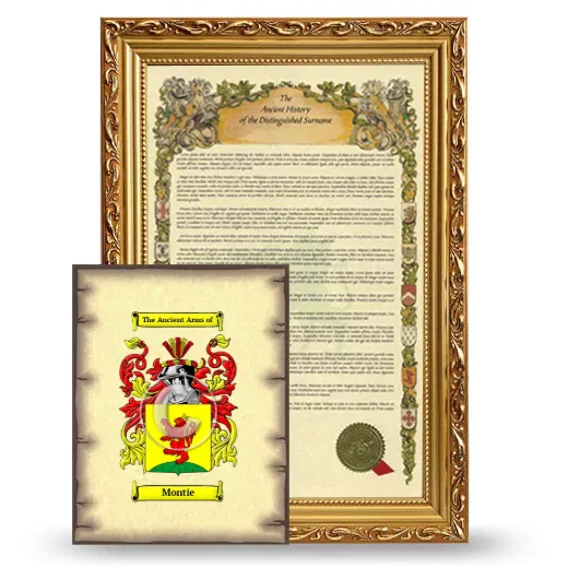 Montie Framed History and Coat of Arms Print - Gold