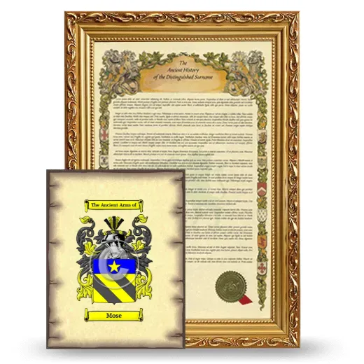 Mose Framed History and Coat of Arms Print - Gold