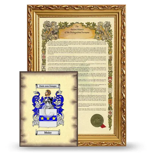 Muiry Framed History and Coat of Arms Print - Gold
