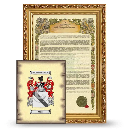 Offe Framed History and Coat of Arms Print - Gold