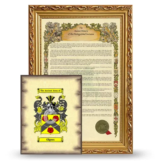Olgers Framed History and Coat of Arms Print - Gold