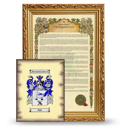Osis Framed History and Coat of Arms Print - Gold