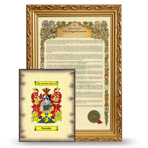 Pancake Framed History and Coat of Arms Print - Gold