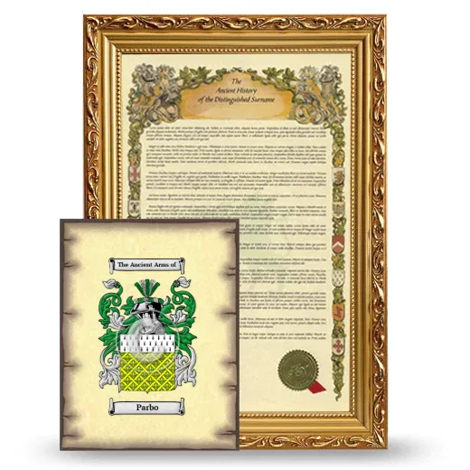 Parbo Framed History and Coat of Arms Print - Gold