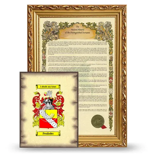 Penfader Framed History and Coat of Arms Print - Gold