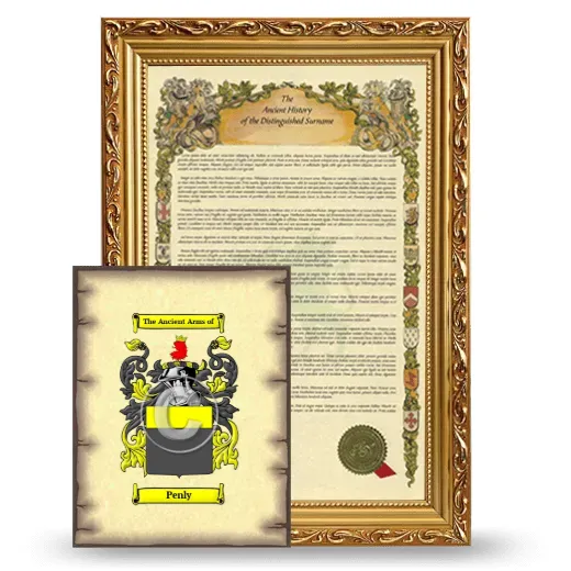 Penly Framed History and Coat of Arms Print - Gold