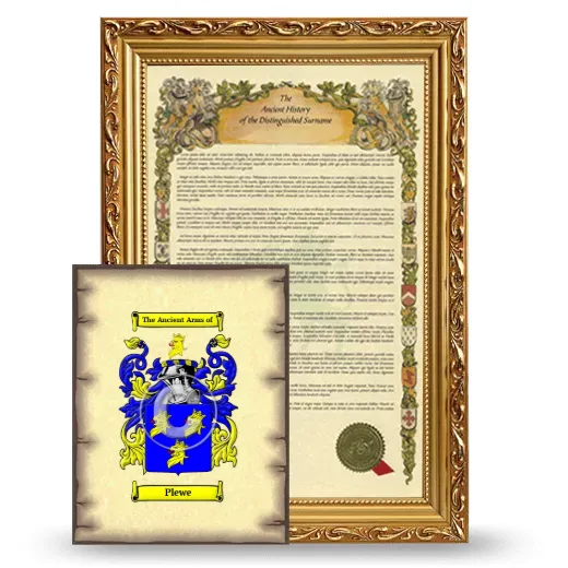 Plewe Framed History and Coat of Arms Print - Gold