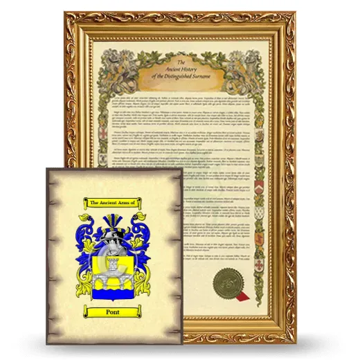 Pont Framed History and Coat of Arms Print - Gold