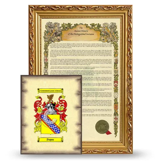 Poyer Framed History and Coat of Arms Print - Gold