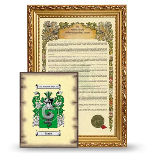 Prado Framed History and Coat of Arms Print - Gold