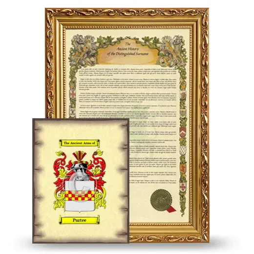 Purtee Framed History and Coat of Arms Print - Gold