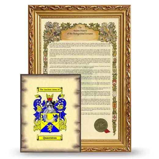 Quarenton Framed History and Coat of Arms Print - Gold