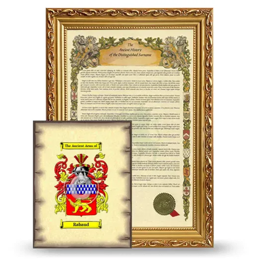 Rabaud Framed History and Coat of Arms Print - Gold