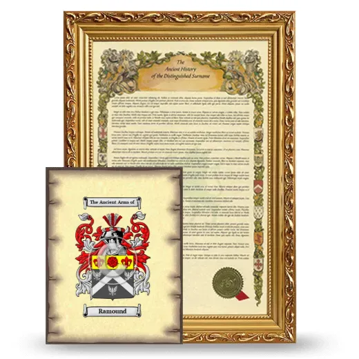 Ramound Framed History and Coat of Arms Print - Gold