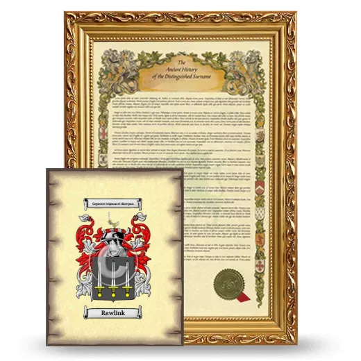 Rawlink Framed History and Coat of Arms Print - Gold