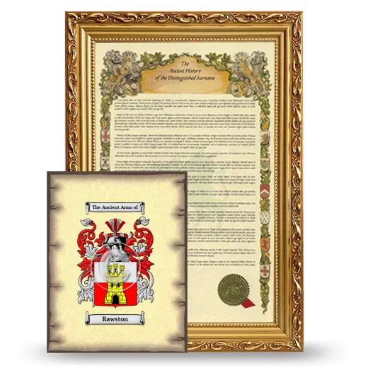 Rawston Framed History and Coat of Arms Print - Gold