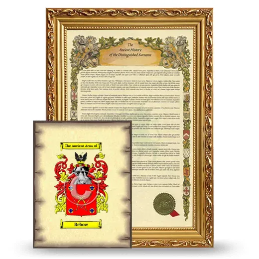 Rebow Framed History and Coat of Arms Print - Gold
