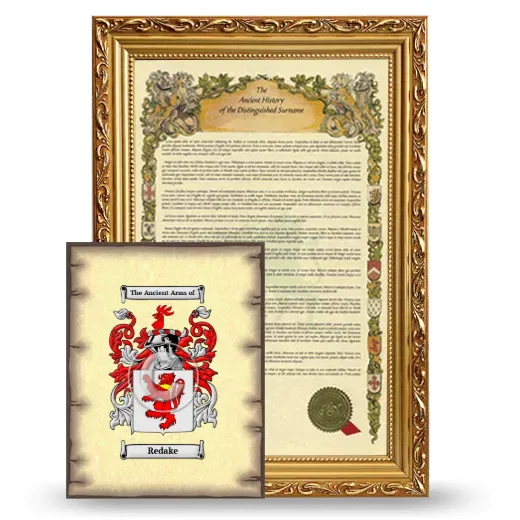 Redake Framed History and Coat of Arms Print - Gold