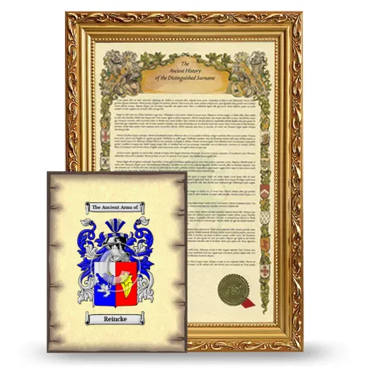 Reincke Framed History and Coat of Arms Print - Gold
