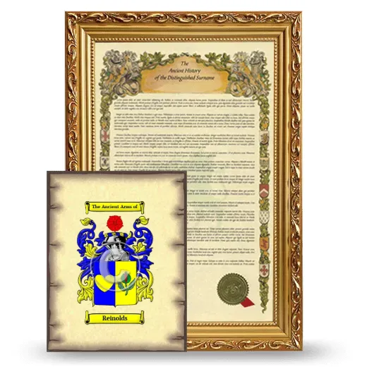 Reinolds Framed History and Coat of Arms Print - Gold