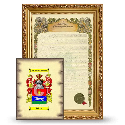 Reitter Framed History and Coat of Arms Print - Gold