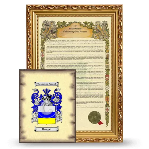 Rempel Framed History and Coat of Arms Print - Gold