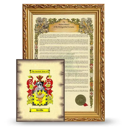 Revilla Framed History and Coat of Arms Print - Gold
