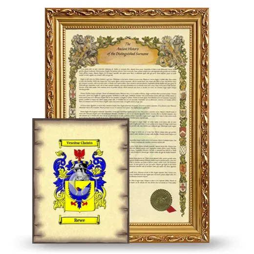 Rewe Framed History and Coat of Arms Print - Gold