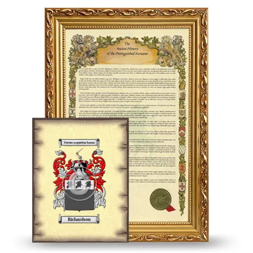 Richardson Framed History and Coat of Arms Print - Gold