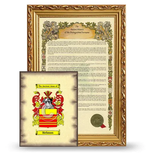 Richman Framed History and Coat of Arms Print - Gold