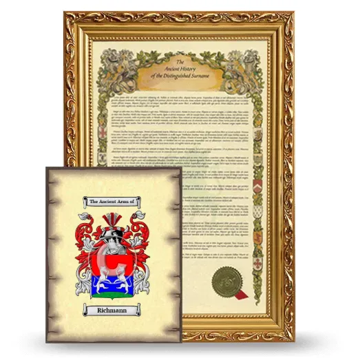 Richmann Framed History and Coat of Arms Print - Gold