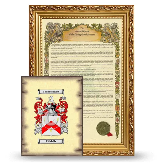 Riddells Framed History and Coat of Arms Print - Gold