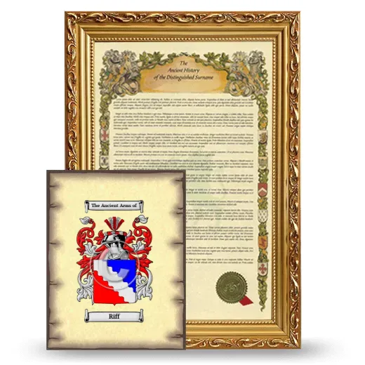 Riff Framed History and Coat of Arms Print - Gold