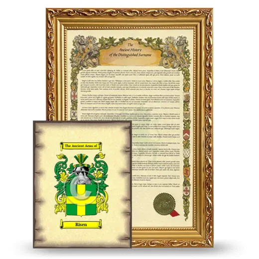 Risen Framed History and Coat of Arms Print - Gold