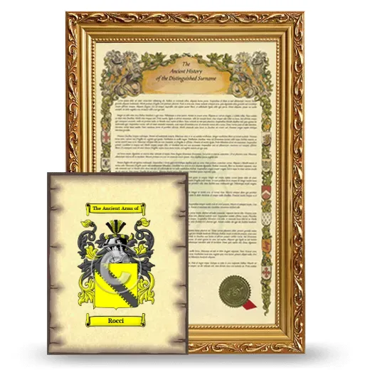 Rocci Framed History and Coat of Arms Print - Gold