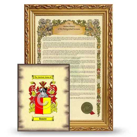 Ronow Framed History and Coat of Arms Print - Gold