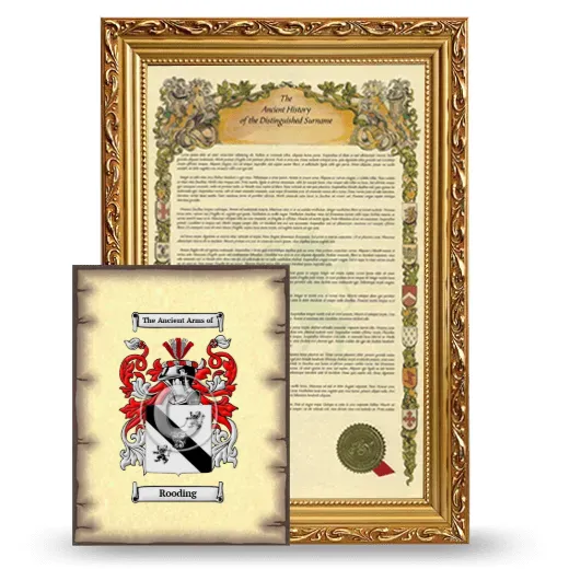 Rooding Framed History and Coat of Arms Print - Gold