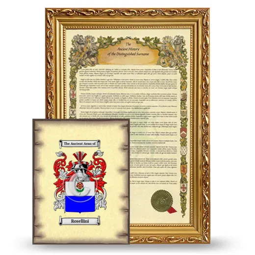 Rosellini Framed History and Coat of Arms Print - Gold