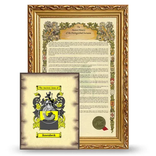 Rosenbeck Framed History and Coat of Arms Print - Gold