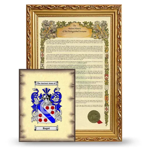 Ruget Framed History and Coat of Arms Print - Gold