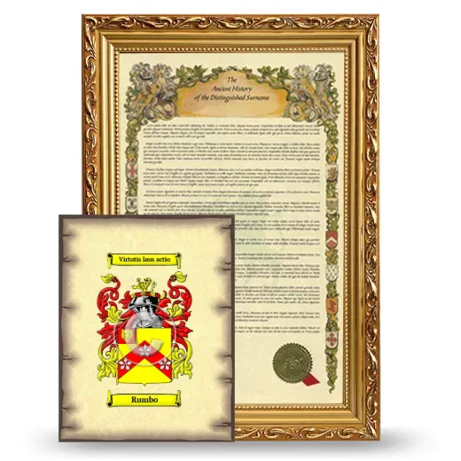 Rumbo Framed History and Coat of Arms Print - Gold