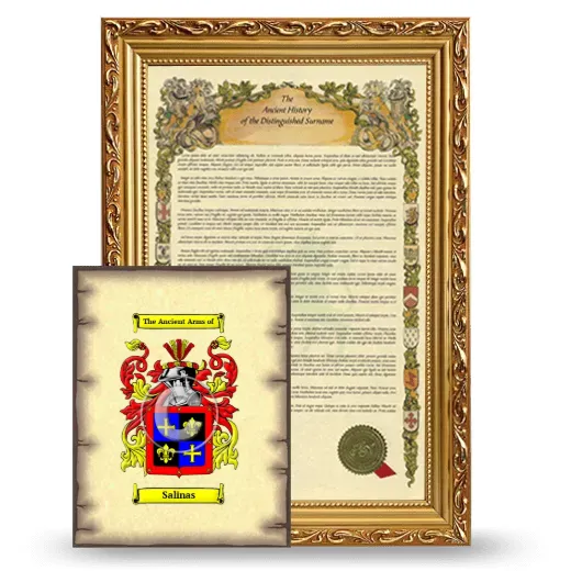 Salinas Framed History and Coat of Arms Print - Gold
