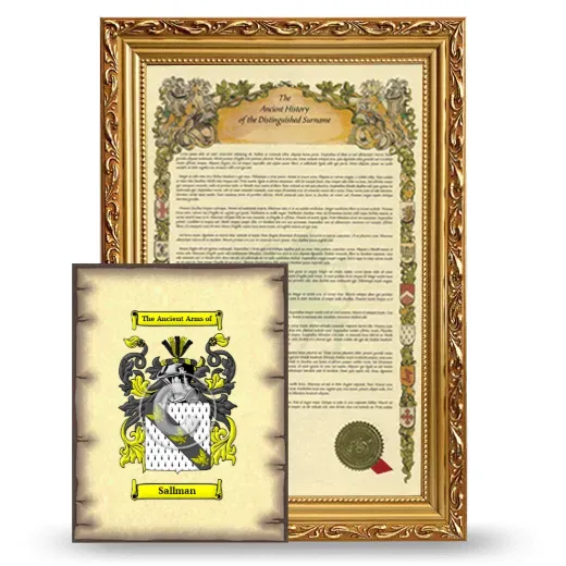 Sallman Framed History and Coat of Arms Print - Gold